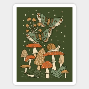 Mushroom Garden Winter Night Magnet